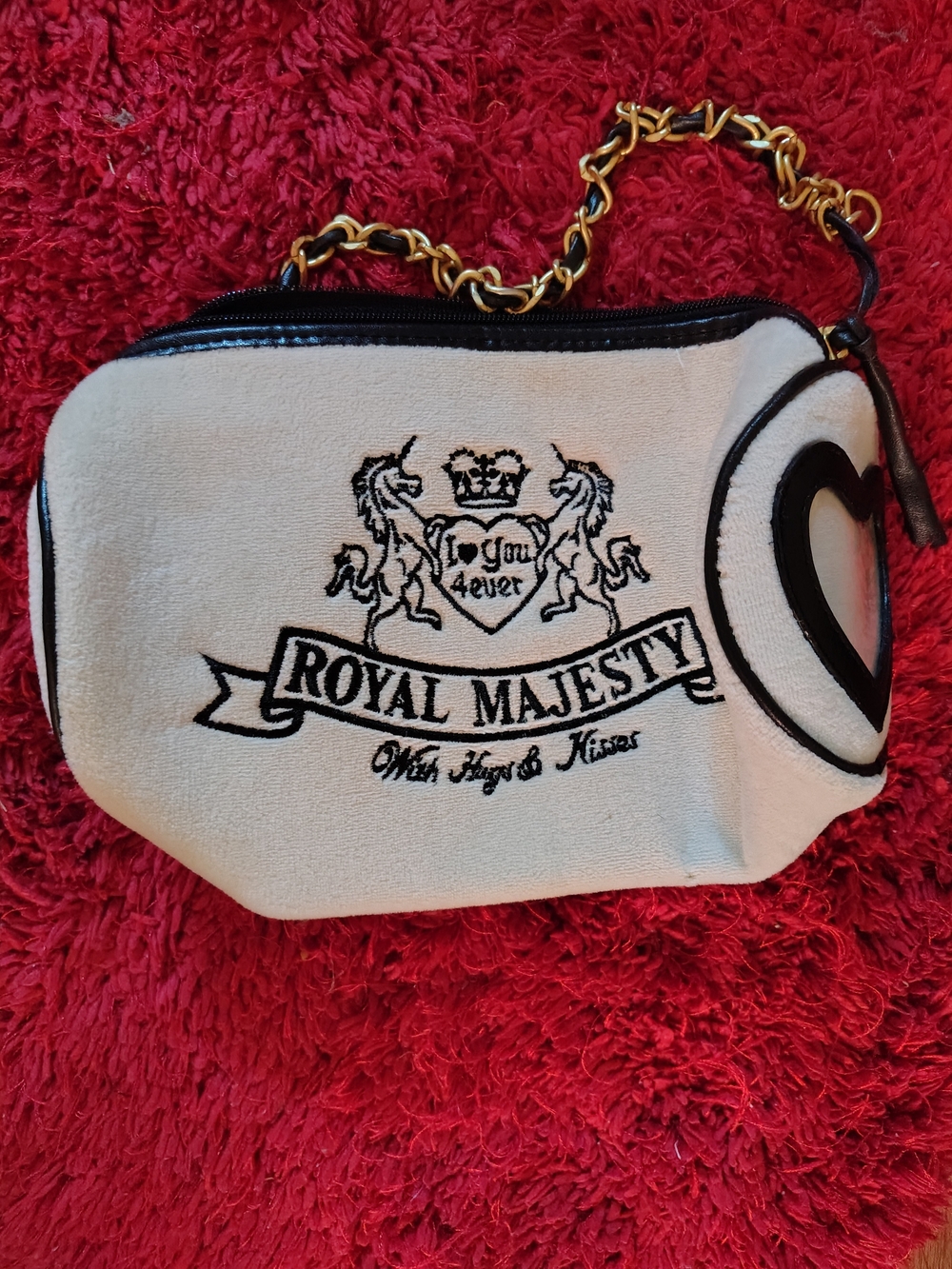 Y2K Royal Majesty I Love You 4ever Velour Purse